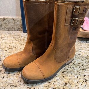 Sorel Tan Leather Buckle Boots